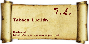 Takács Lucián névjegykártya