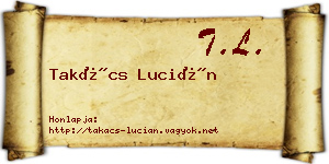 Takács Lucián névjegykártya